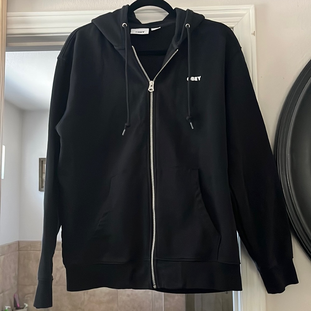 Obey men’s premium zip up hoodie